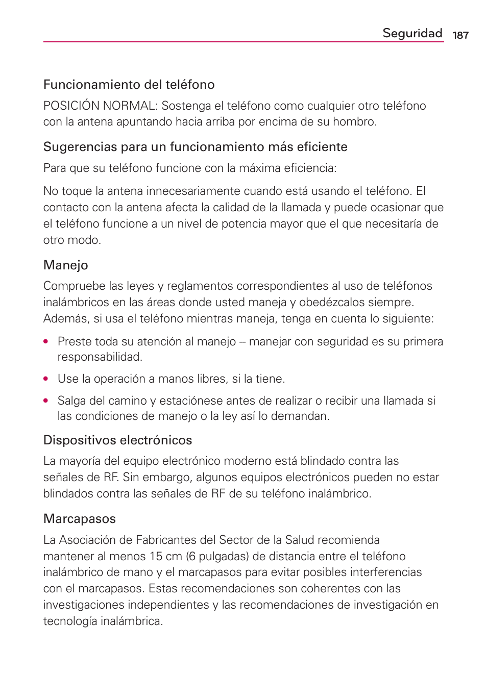 Seguridad | LG VS700 User Manual | Page 404 / 448