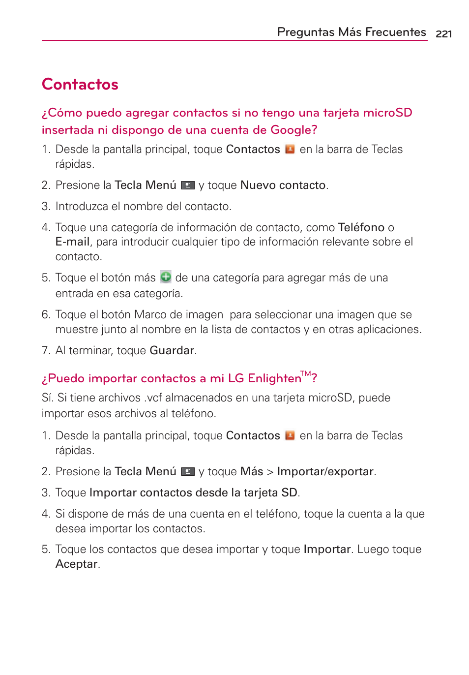 Contactos | LG VS700 User Manual | Page 438 / 448