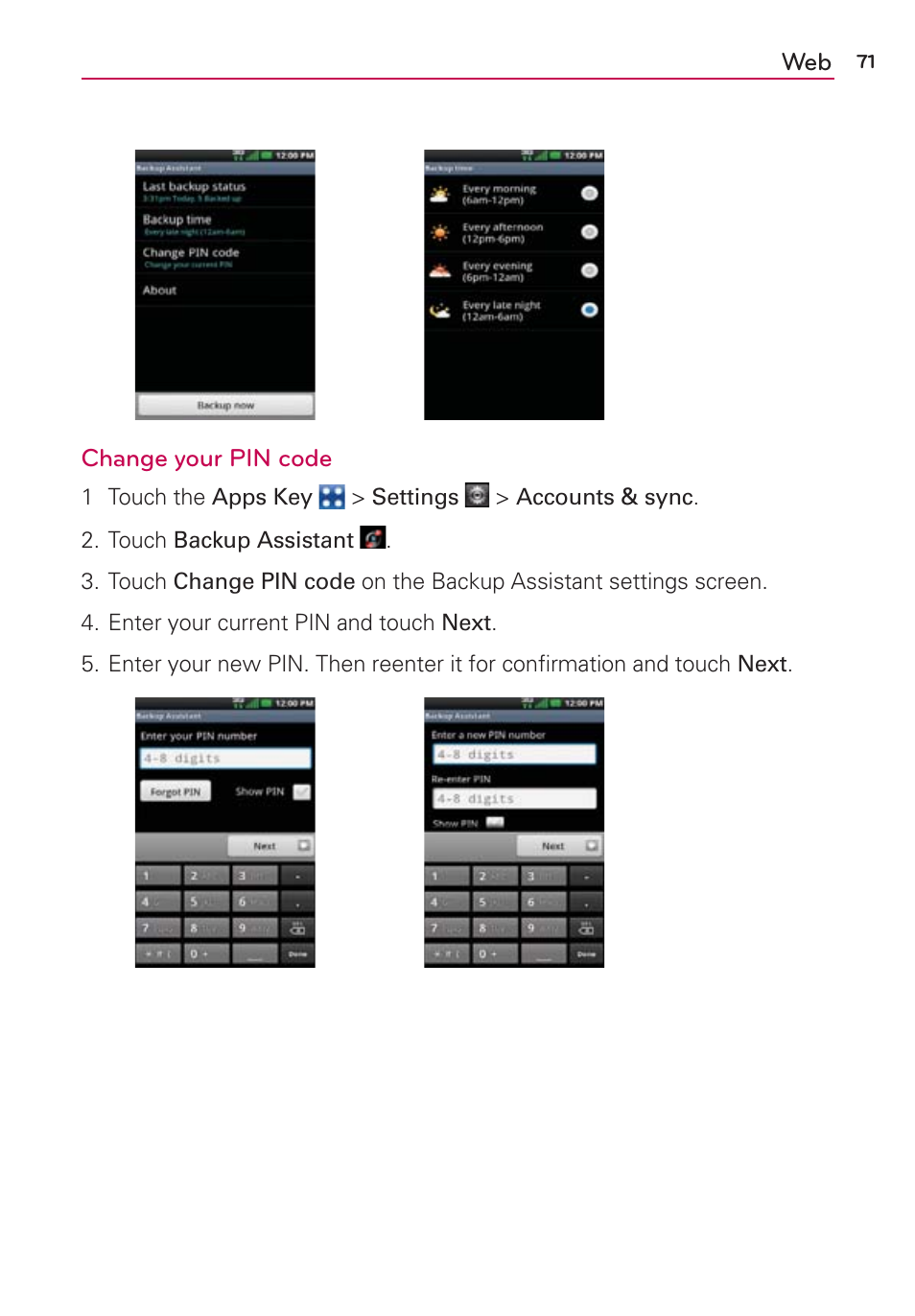 LG VS700 User Manual | Page 73 / 448