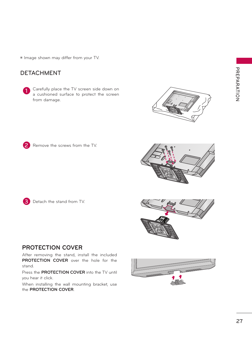 Detachment protection cover | LG 37LD450 User Manual | Page 27 / 172