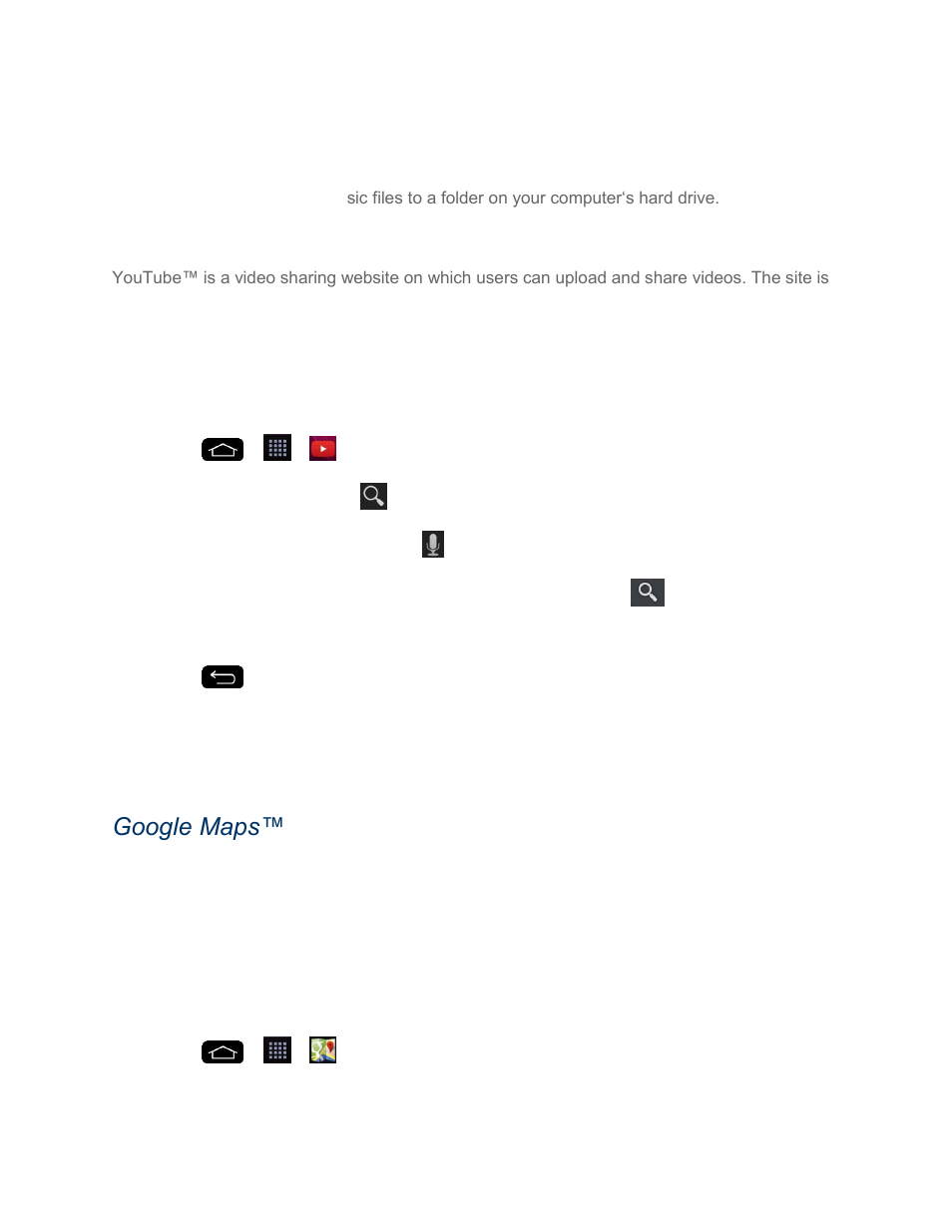 Youtube, Gps navigation, Google maps | LG LGLS995 User Manual | Page 112 / 218
