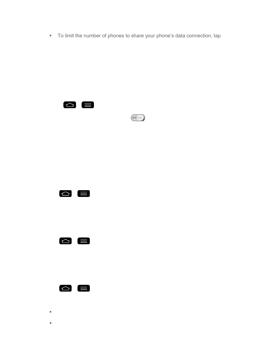 Bluetooth tethering, Mobile networks settings | LG LGLS995 User Manual | Page 182 / 218