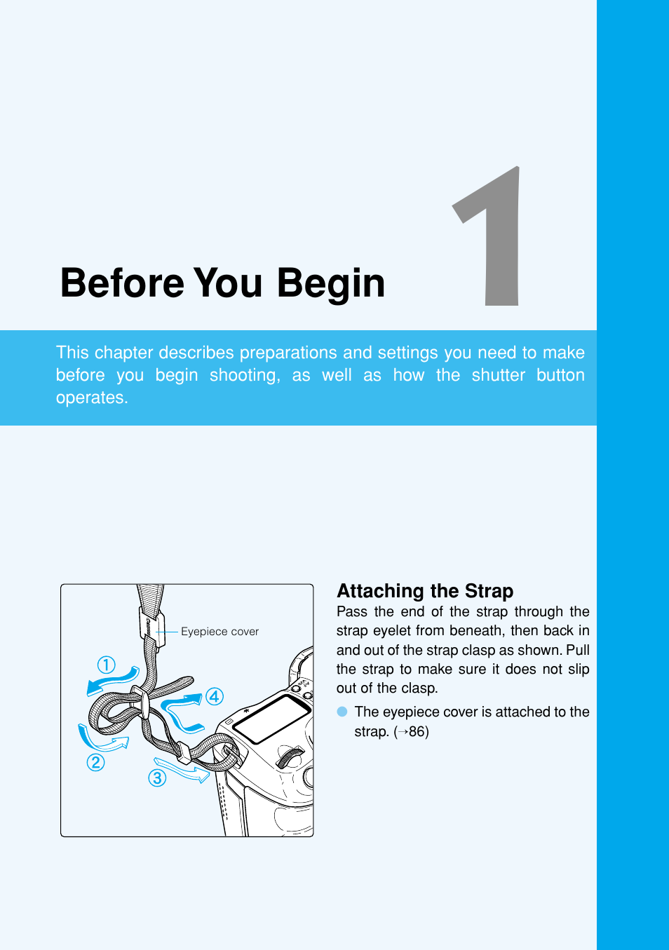 Before you begin | Canon EOS D30 User Manual | Page 23 / 152