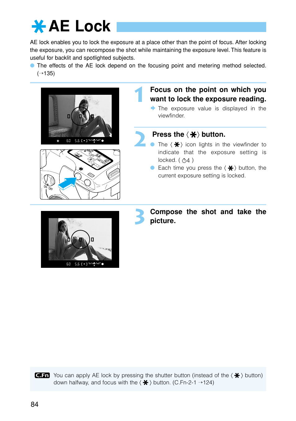 Ae lock | Canon EOS D30 User Manual | Page 84 / 152