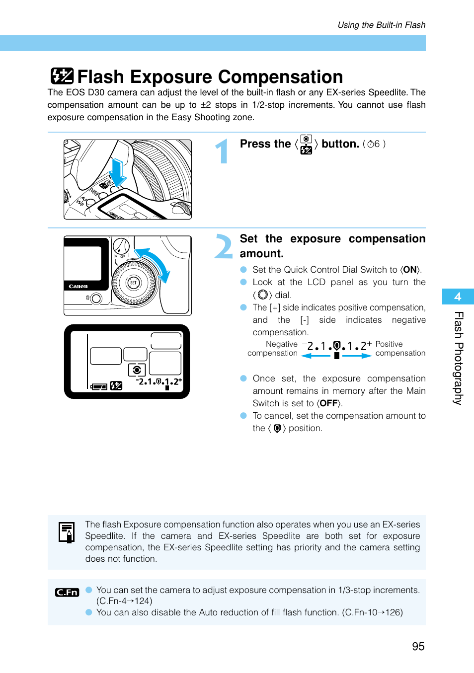 Flash exposure compensation | Canon EOS D30 User Manual | Page 95 / 152
