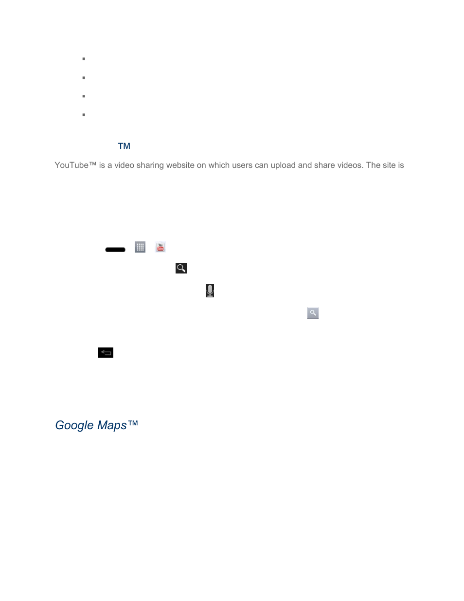 Youtube, Gps navigation, Google maps | LG LS720 User Manual | Page 111 / 192