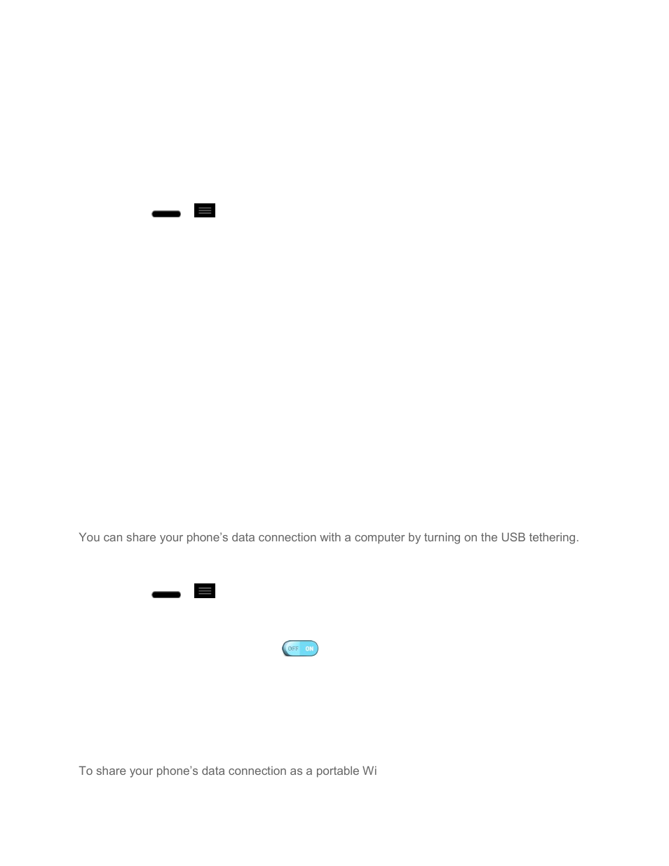 More, Usb tethering, Portable wi-fi hotspot | LG LS720 User Manual | Page 166 / 192