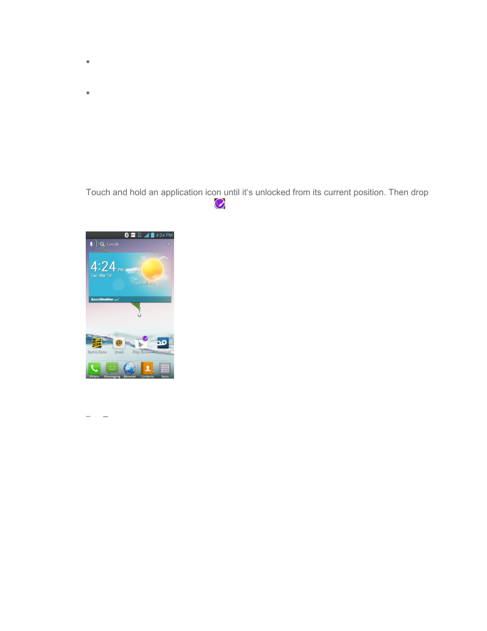Customize applications icons on the home screen | LG LS720 User Manual | Page 40 / 192
