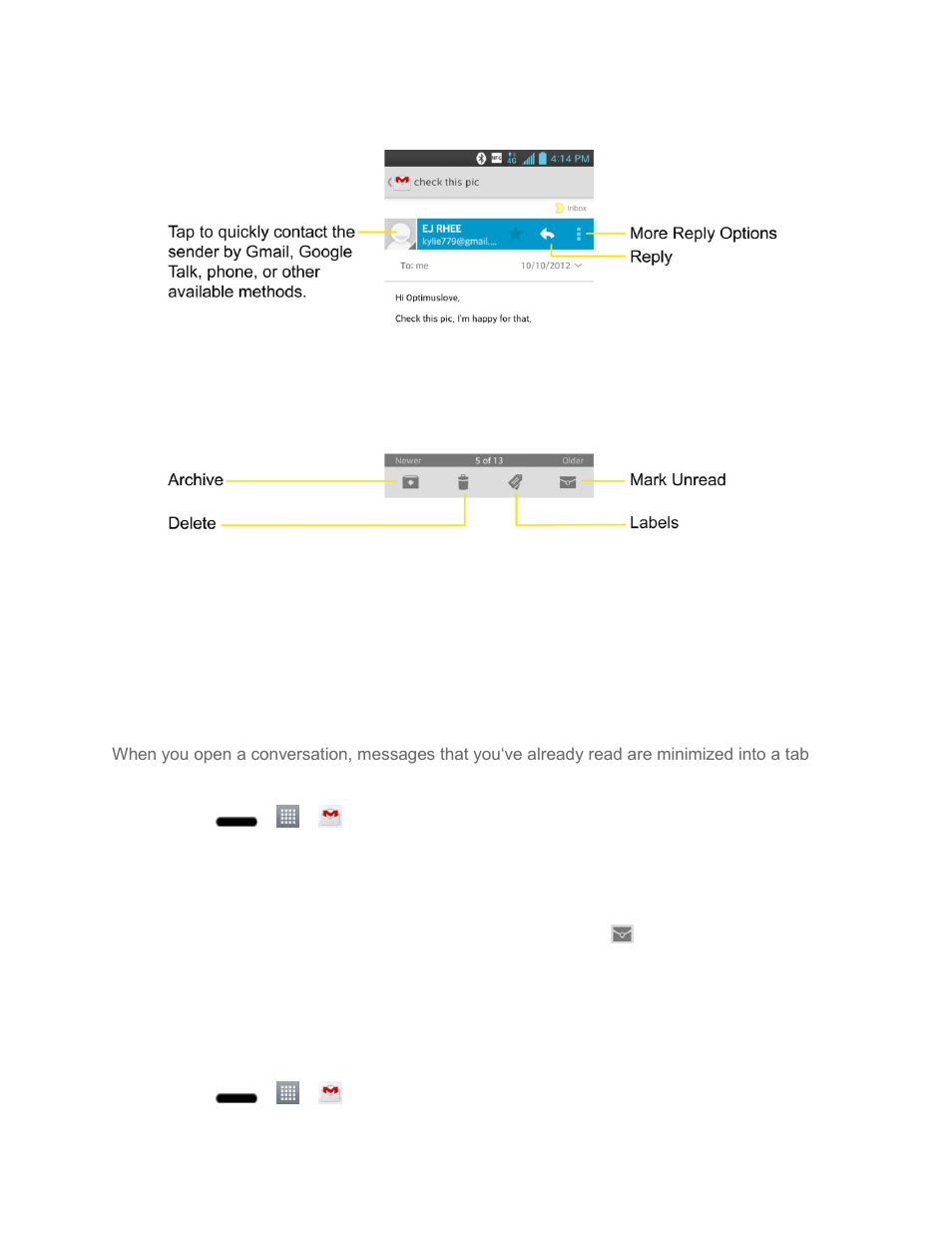 Send a gmail message | LG LS720 User Manual | Page 83 / 192