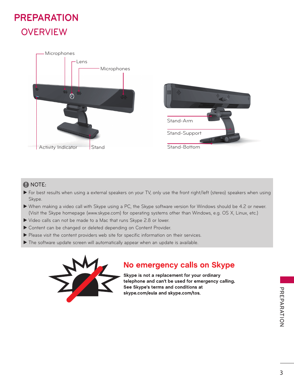 Preparation, Overview | LG AN-VC200 User Manual | Page 3 / 13