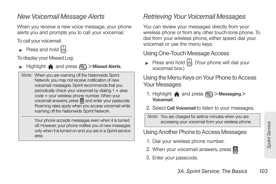 New voicemail message alerts, Retrieving your voicemail messages | LG LGLX610 User Manual | Page 115 / 164