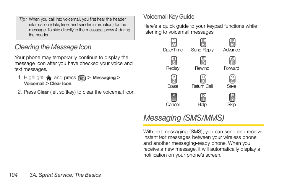 Clearing the message icon, Messaging (sms/mms) | LG LGLX610 User Manual | Page 116 / 164