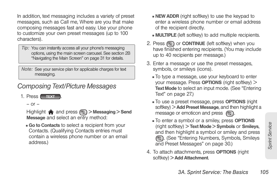 Composing text/picture messages | LG LGLX610 User Manual | Page 117 / 164