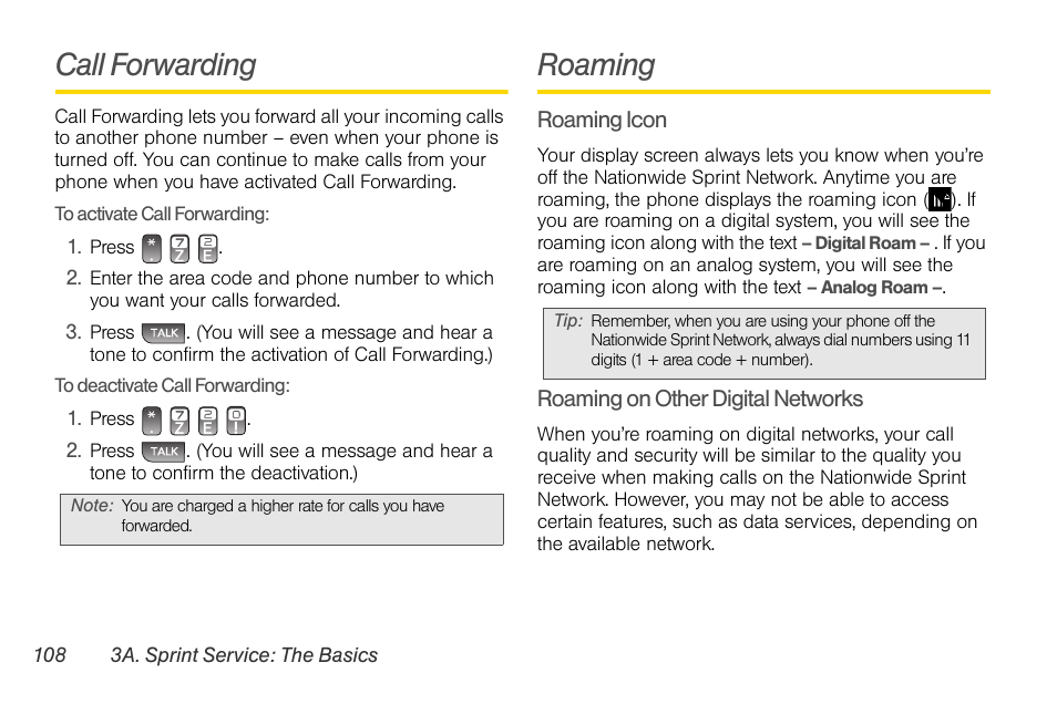 Call forwarding, Roaming | LG LGLX610 User Manual | Page 120 / 164