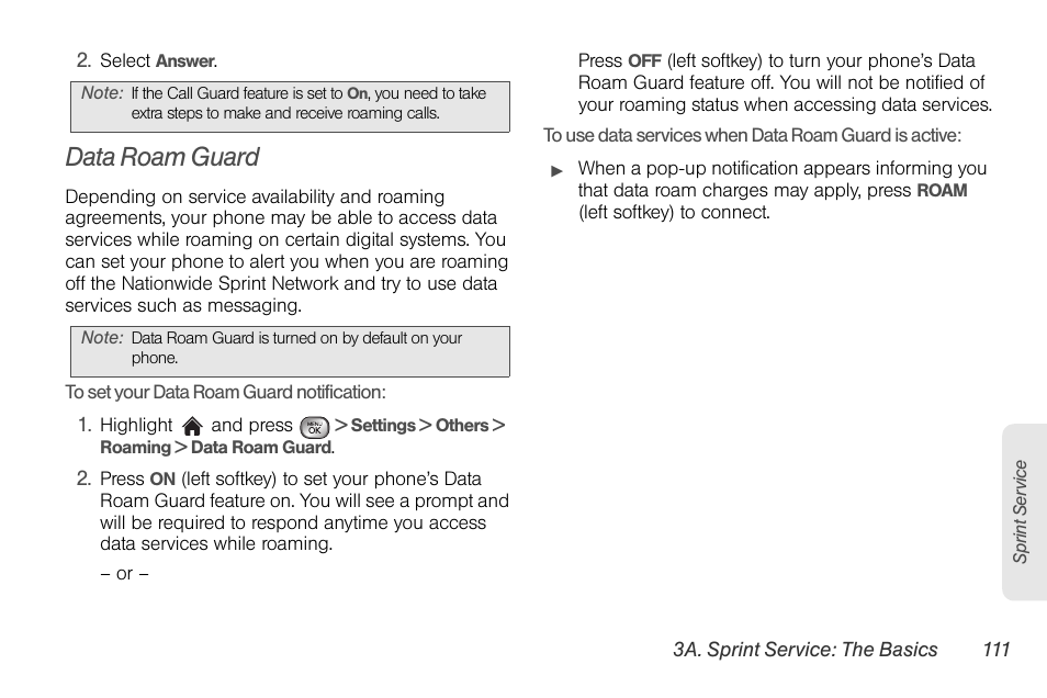 Data roam guard | LG LGLX610 User Manual | Page 123 / 164