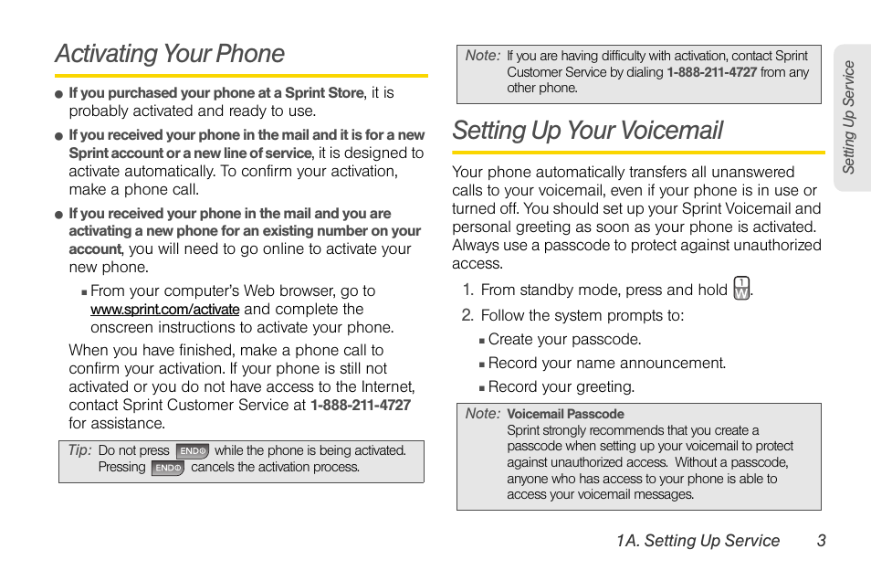 Activating your phone, Setting up your voicemail | LG LGLX610 User Manual | Page 15 / 164