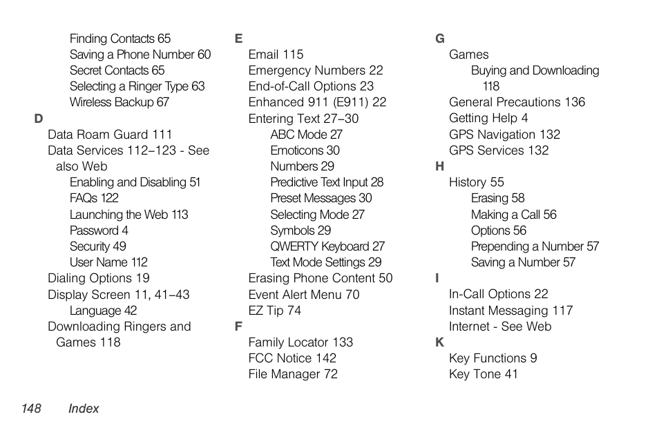 LG LGLX610 User Manual | Page 160 / 164