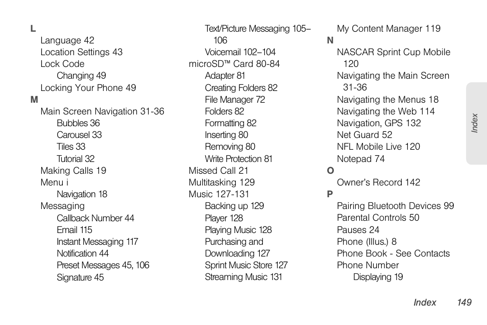 LG LGLX610 User Manual | Page 161 / 164