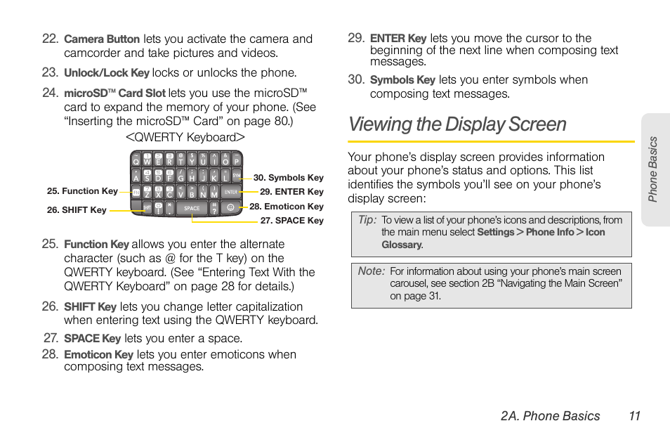 Viewing the display screen | LG LGLX610 User Manual | Page 23 / 164