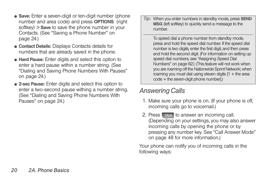 Answering calls | LG LGLX610 User Manual | Page 32 / 164