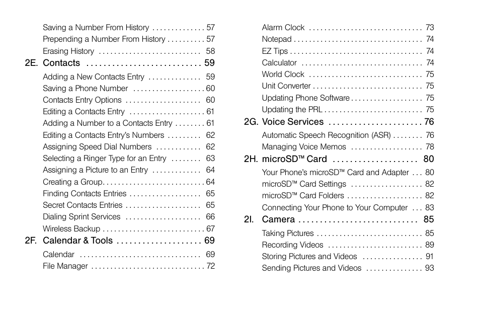 LG LGLX610 User Manual | Page 6 / 164