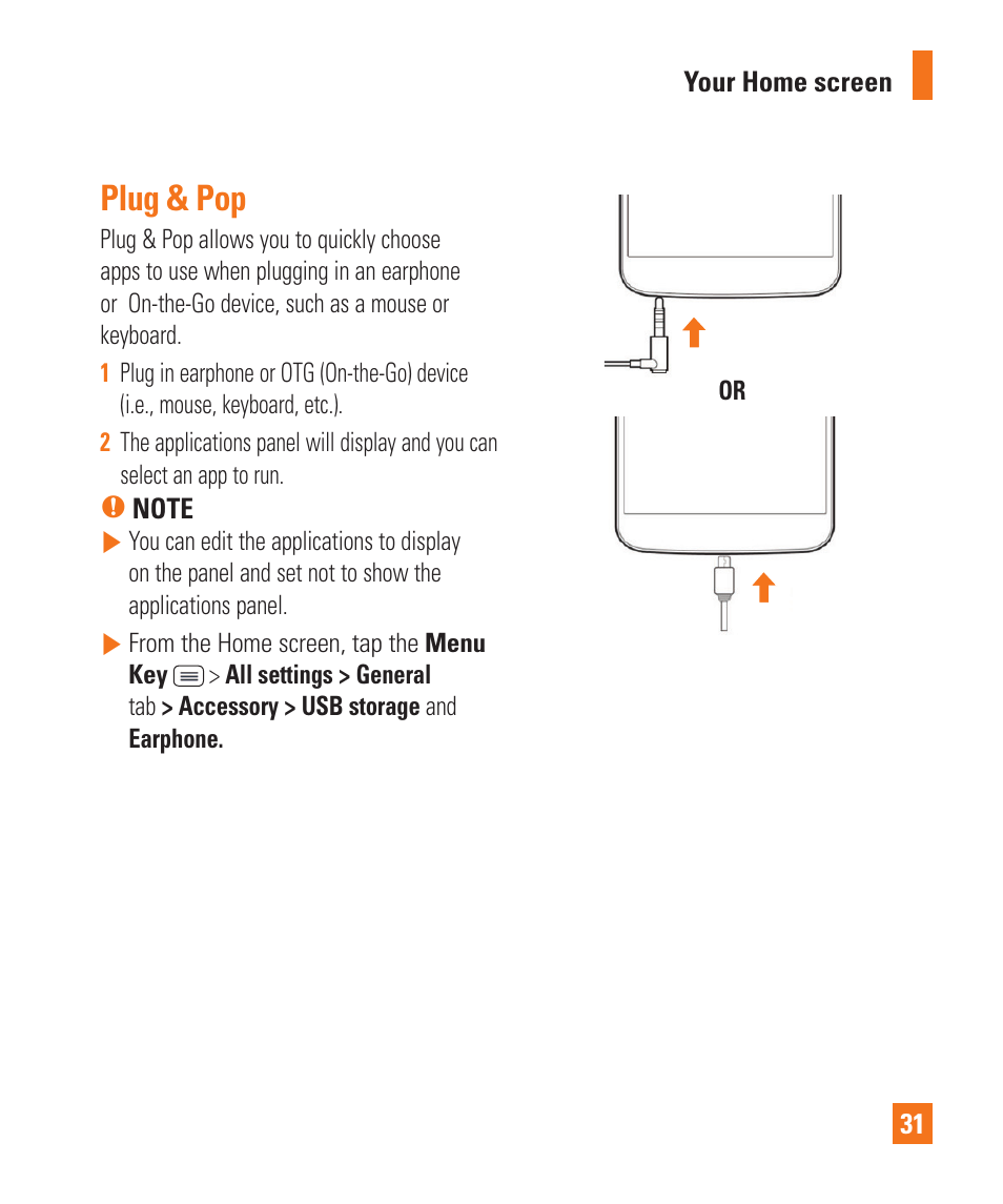 Plug & pop | LG D800 User Manual | Page 31 / 133