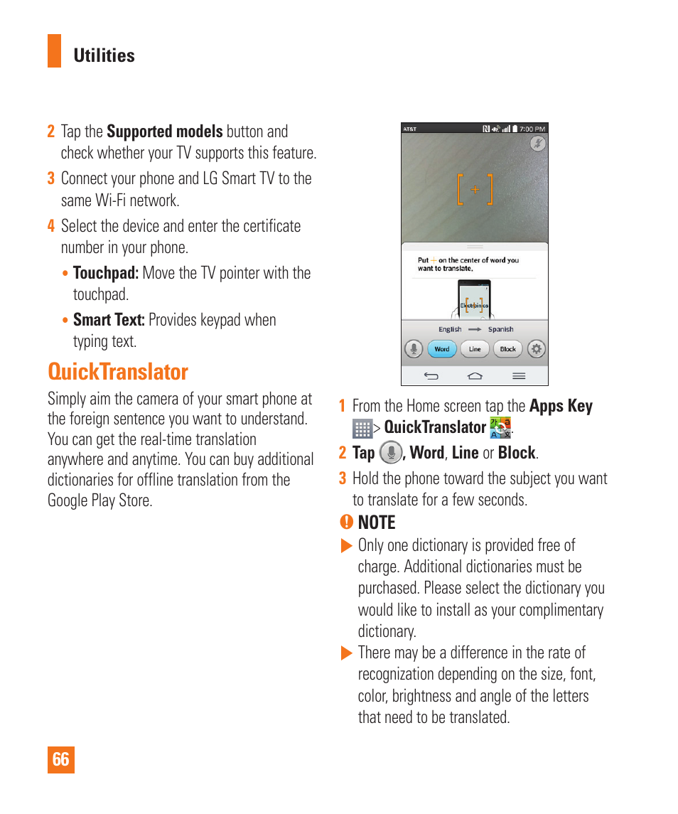 Quicktranslator | LG D800 User Manual | Page 66 / 133