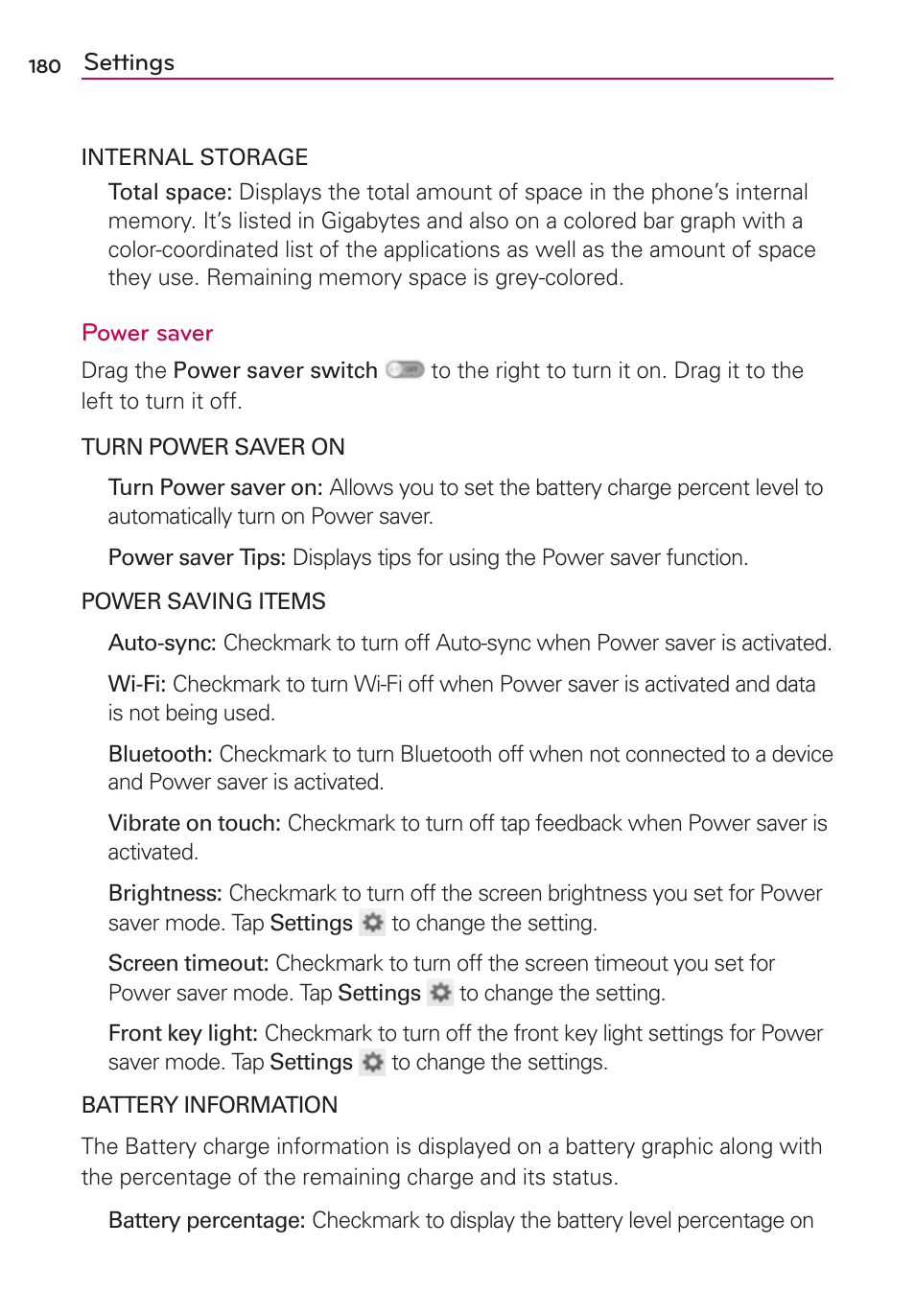 LG VS950 User Manual | Page 182 / 209