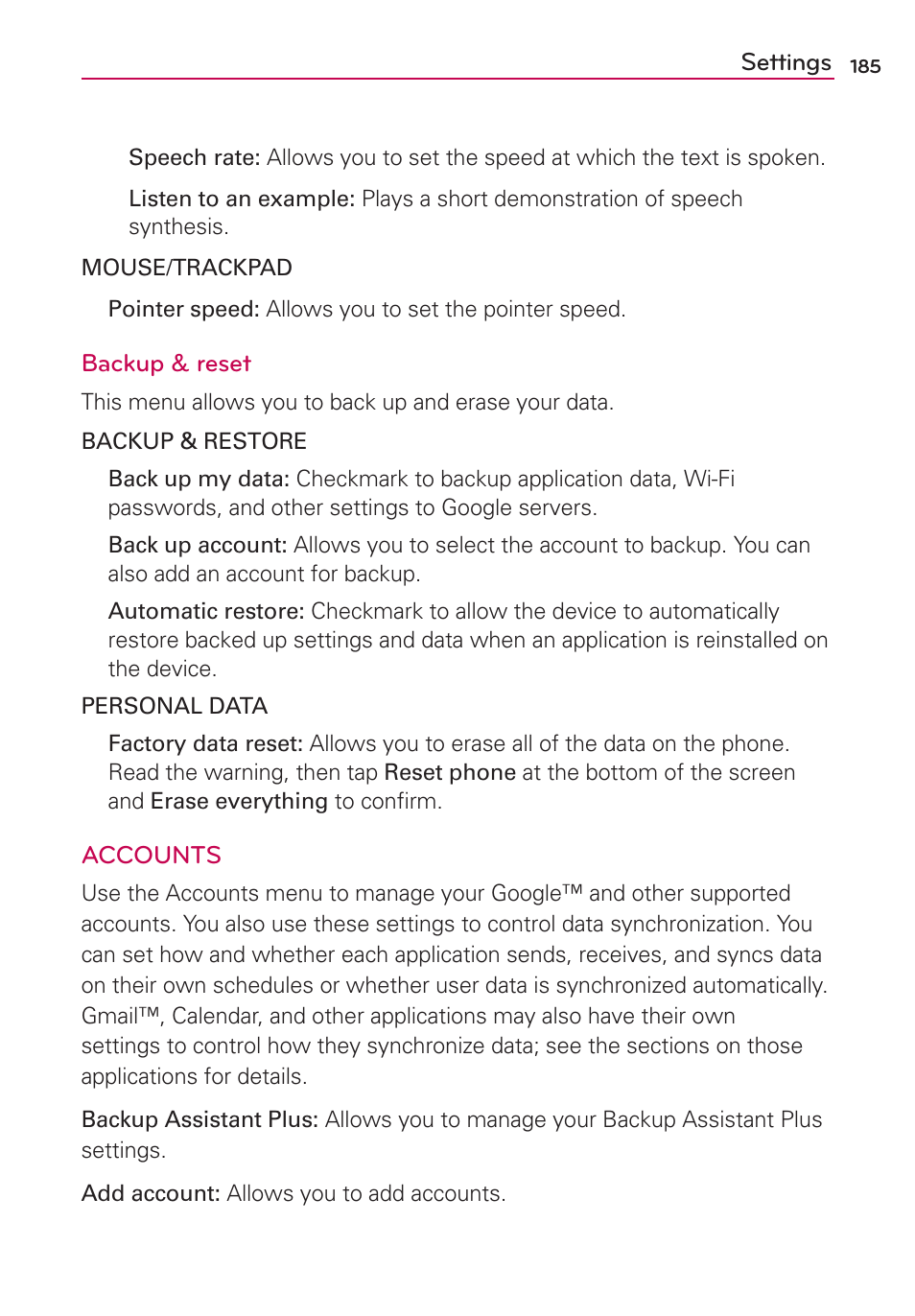 LG VS950 User Manual | Page 187 / 209