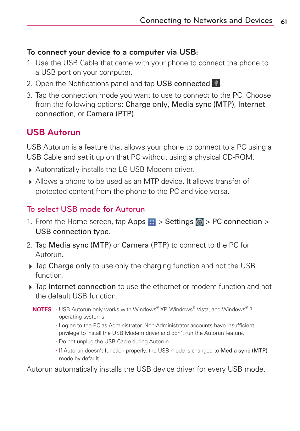 Usb autorun | LG VS950 User Manual | Page 63 / 209