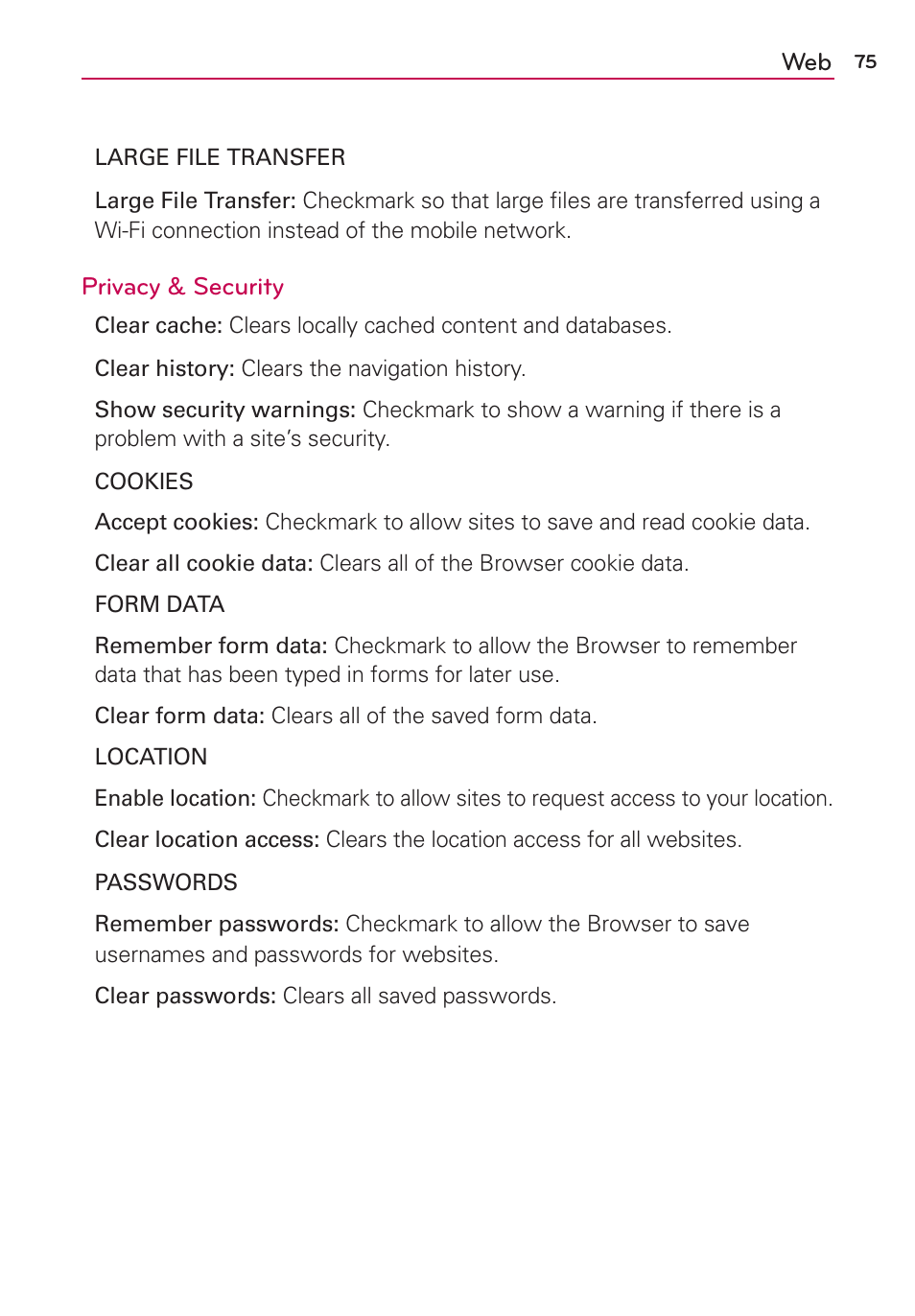 LG VS950 User Manual | Page 77 / 209