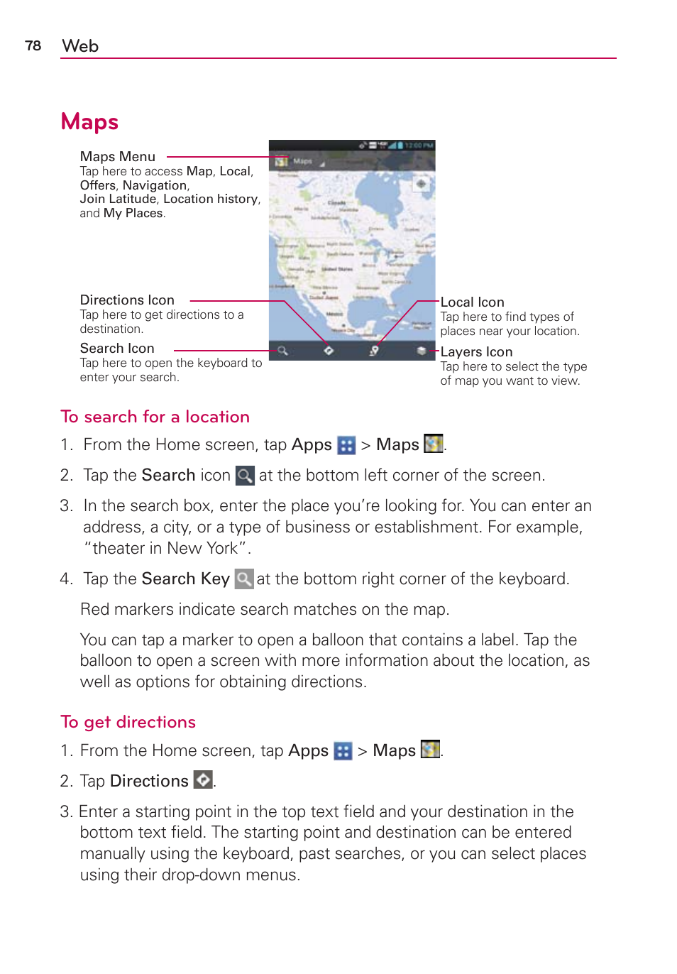 Maps | LG VS950 User Manual | Page 80 / 209