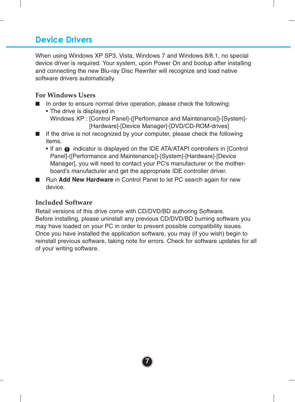Device drivers | LG WH16NS40 User Manual | Page 10 / 16