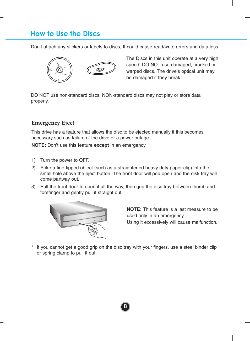 How to use the discs | LG WH16NS40 User Manual | Page 11 / 16