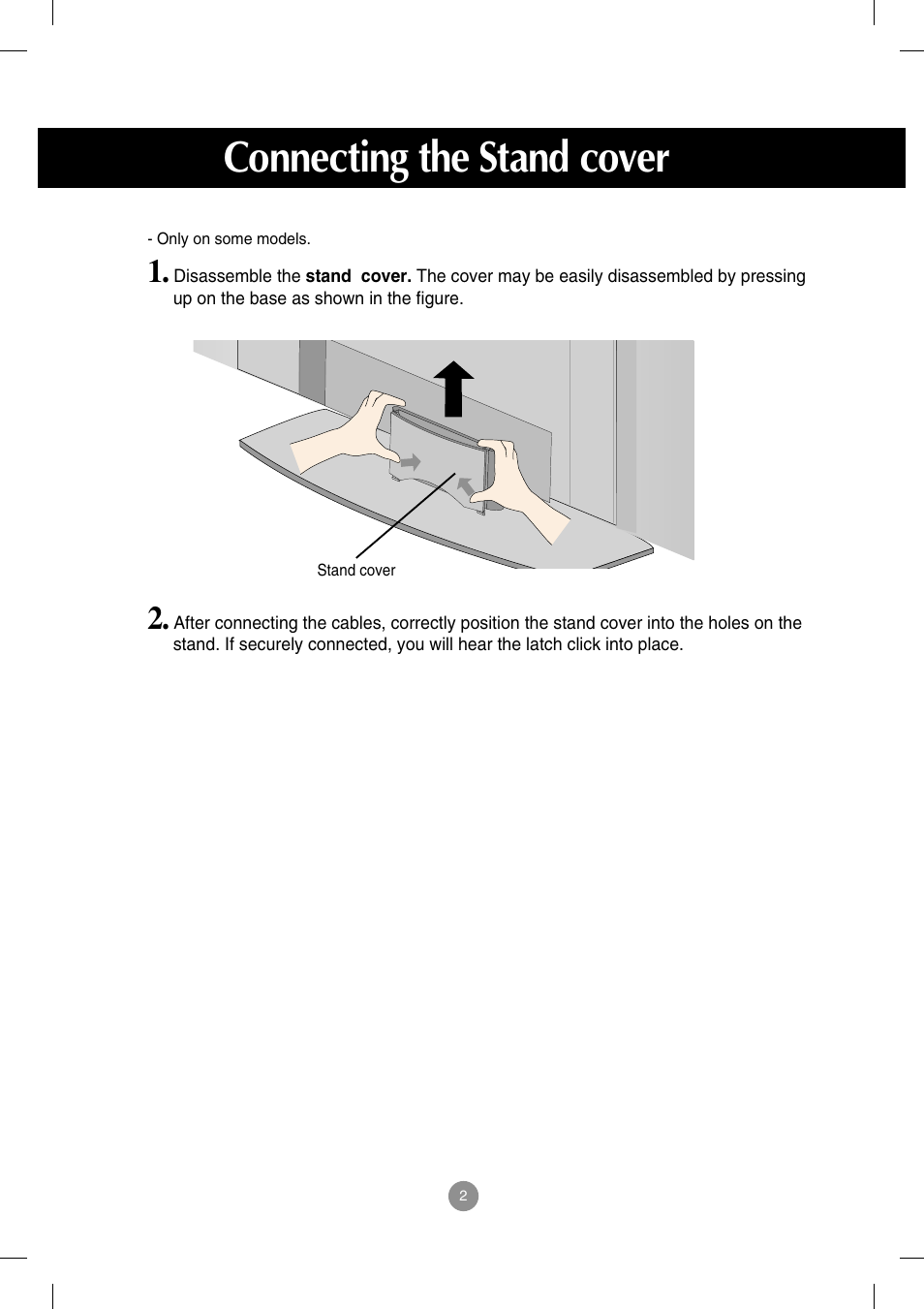 Connecting the stand cover | LG M3202C-BA User Manual | Page 3 / 68