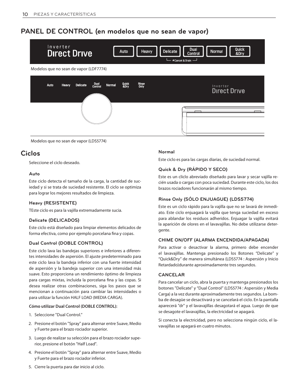 LG LDF7774WW User Manual | Page 42 / 100