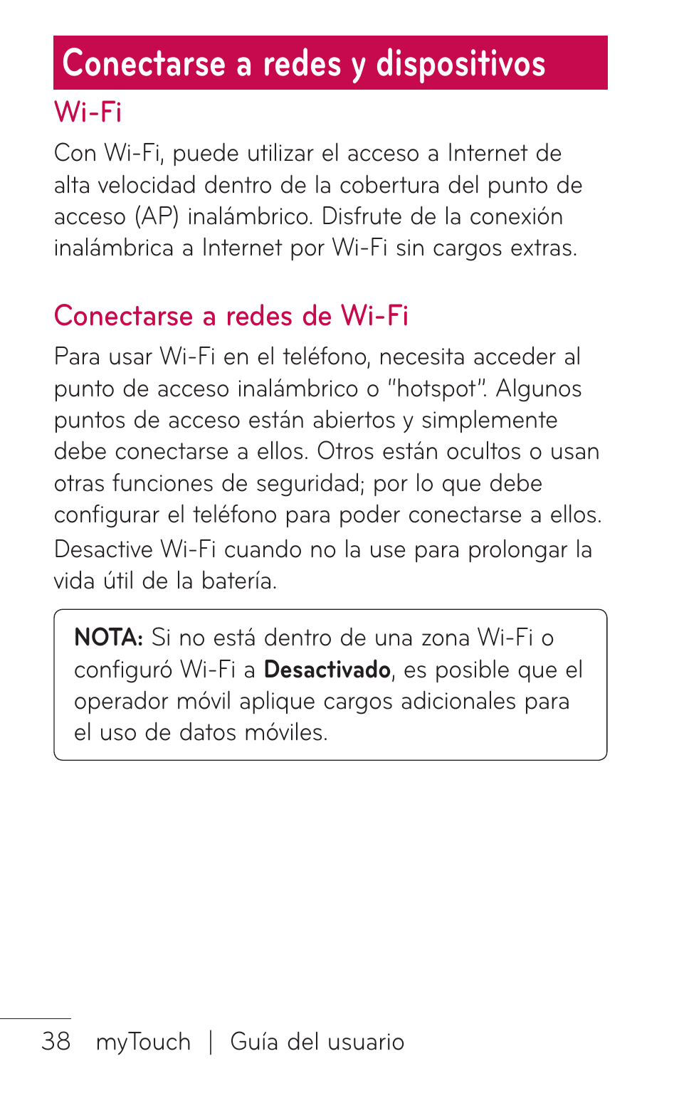 Conectarse a redes y dispositivos, Wi-fi, Conectarse a redes de wi-fi | Conectarse a redes y, Dispositivos, Wi-fi conectarse a redes de | LG LGE739BK User Manual | Page 186 / 312