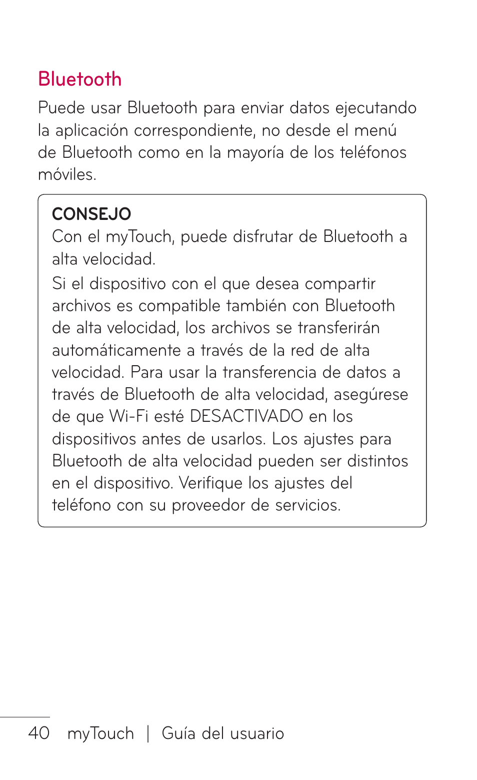 Bluetooth | LG LGE739BK User Manual | Page 188 / 312