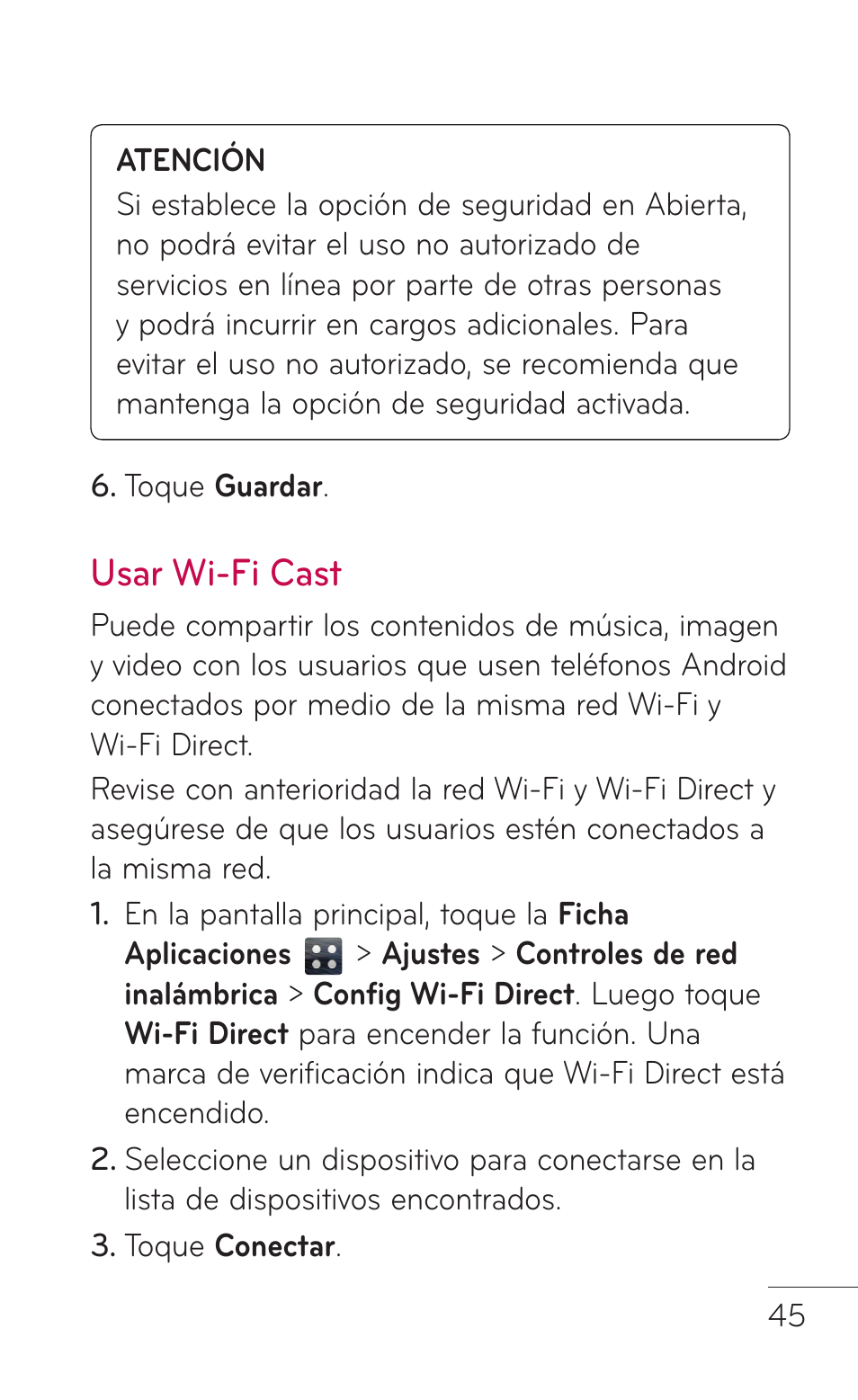 Usar wi-fi cast | LG LGE739BK User Manual | Page 193 / 312