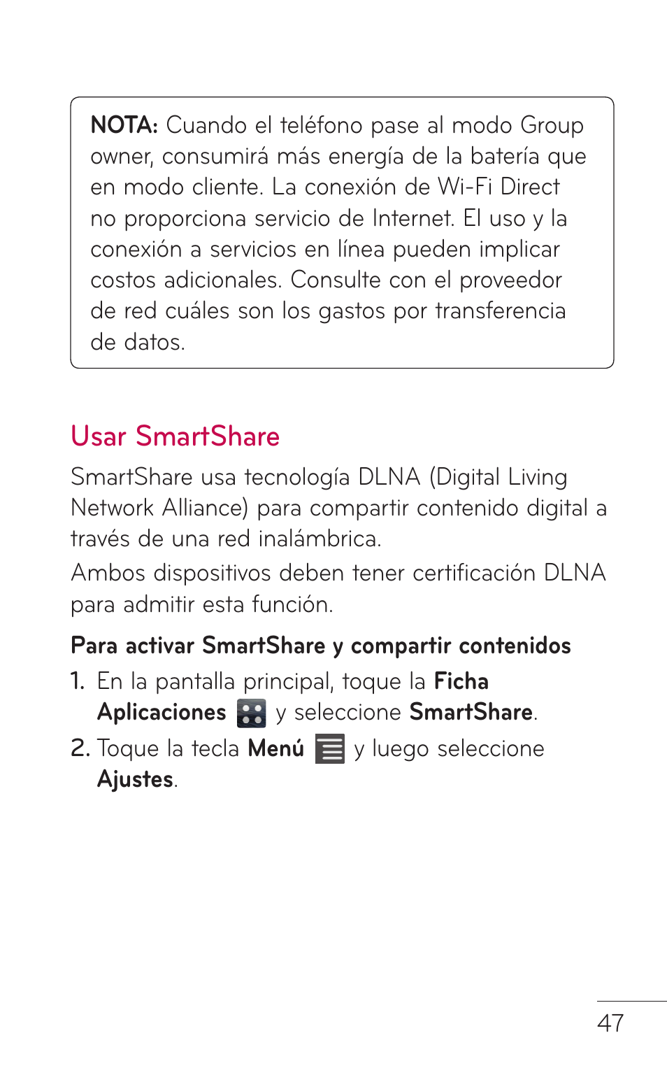 Usar smartshare | LG LGE739BK User Manual | Page 195 / 312