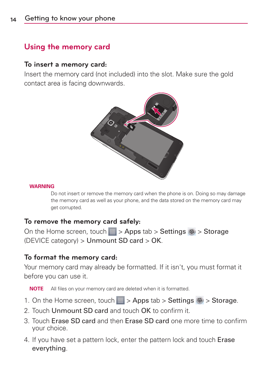 LG US780 User Manual | Page 14 / 117