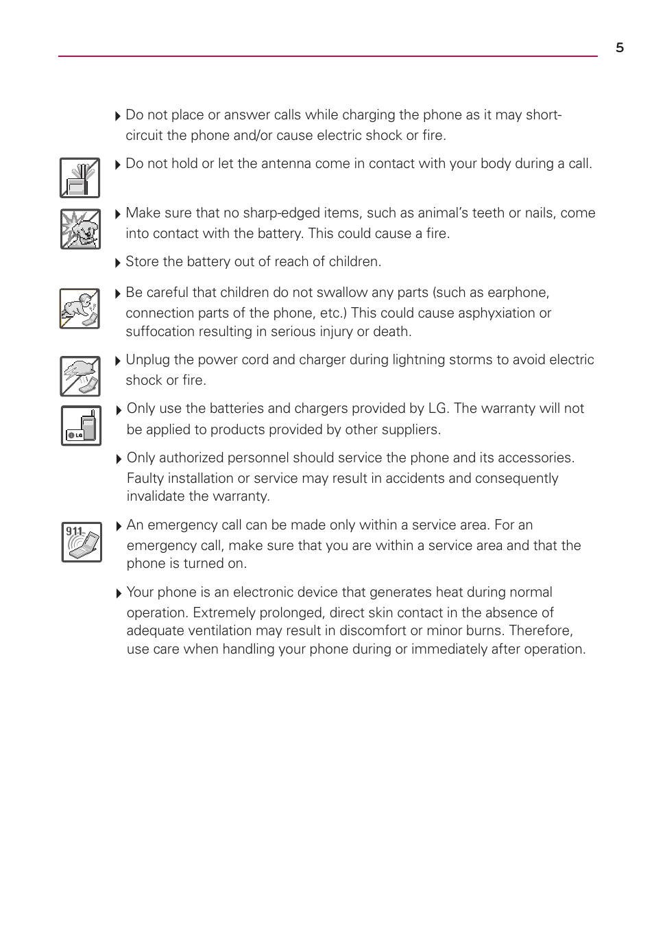 LG US780 User Manual | Page 5 / 117