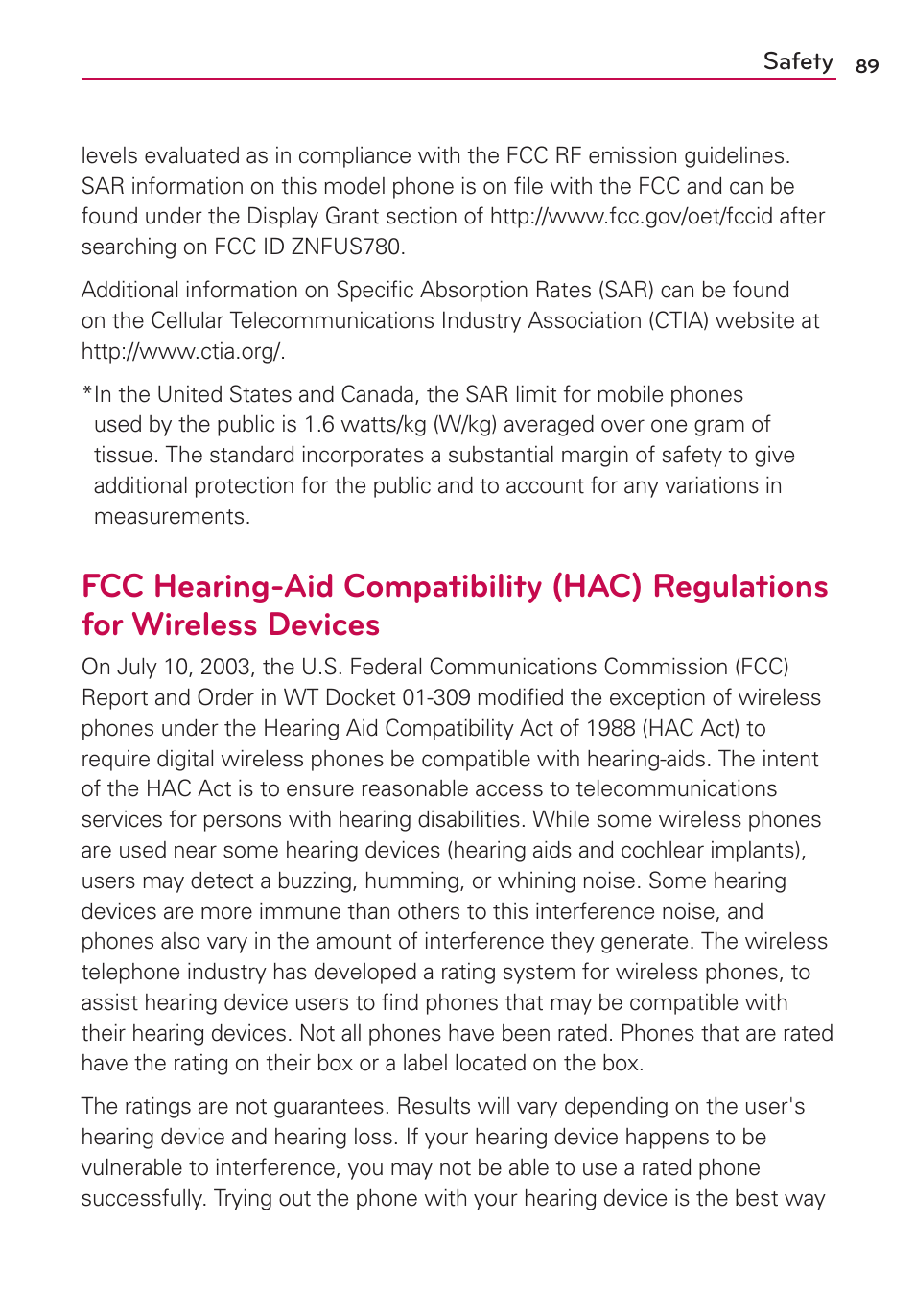LG US780 User Manual | Page 89 / 117