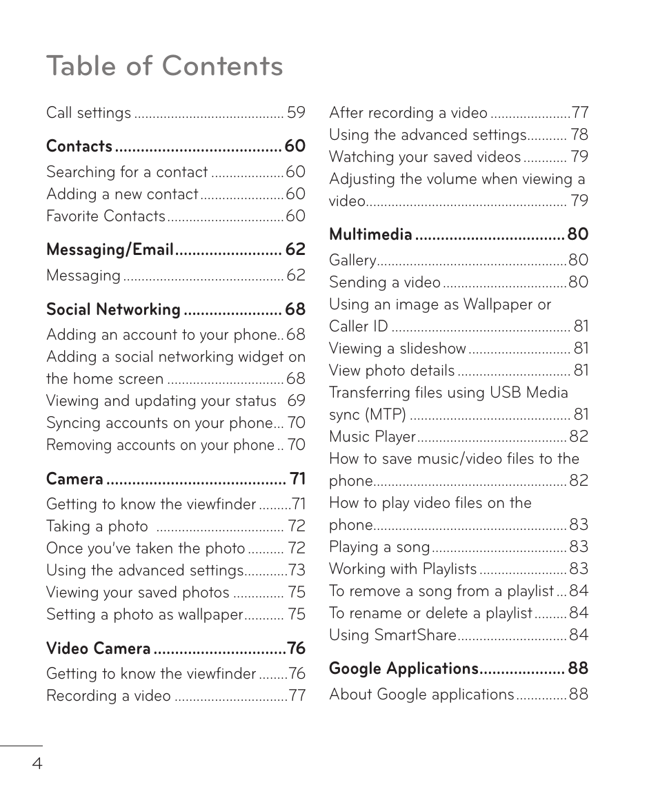 LG LGP769BK User Manual | Page 6 / 167