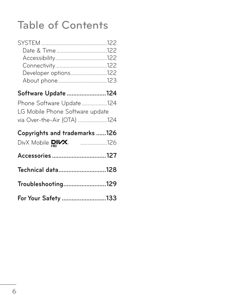 LG LGP769BK User Manual | Page 8 / 167