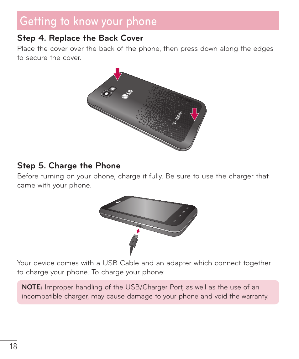 Getting to know your phone | LG D520 User Manual | Page 20 / 139