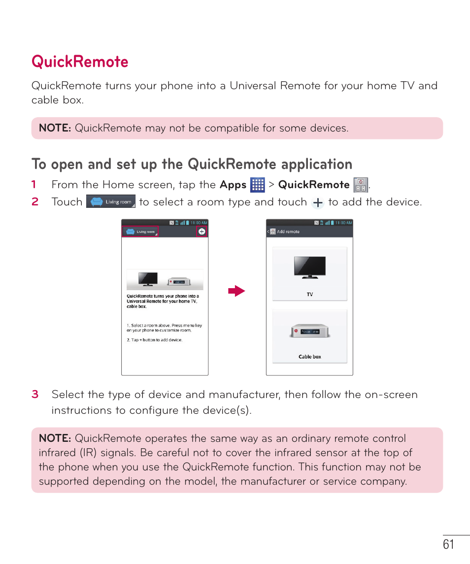 Quickremote | LG D520 User Manual | Page 63 / 139