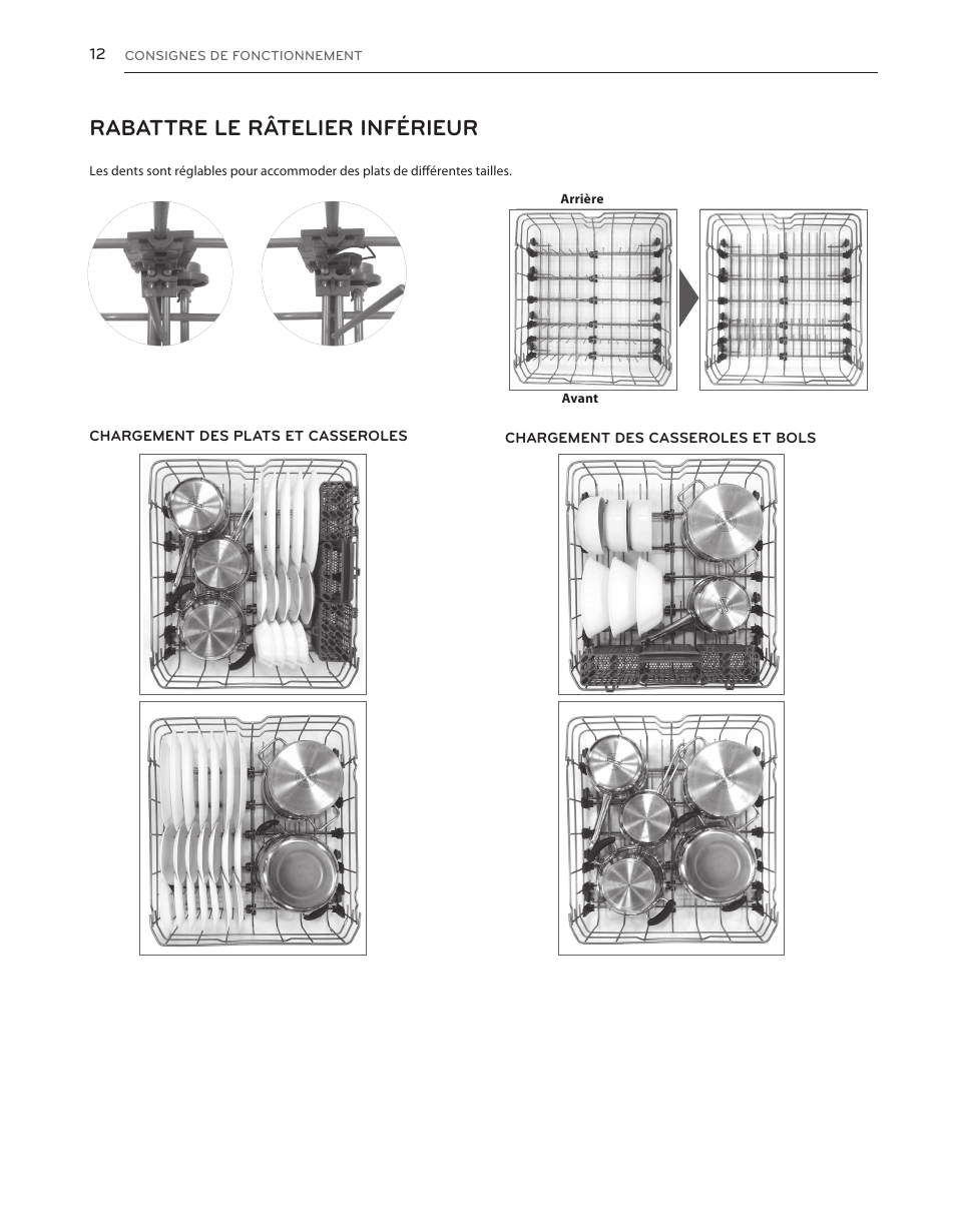 Rabattre le râtelier inférieur | LG LDS5040BB User Manual | Page 64 / 80