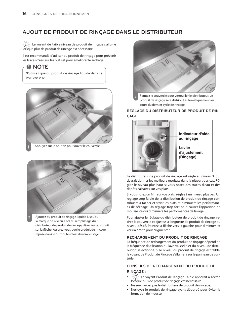 Ajout de produit de rinçage dans le distributeur | LG LDS5040BB User Manual | Page 68 / 80