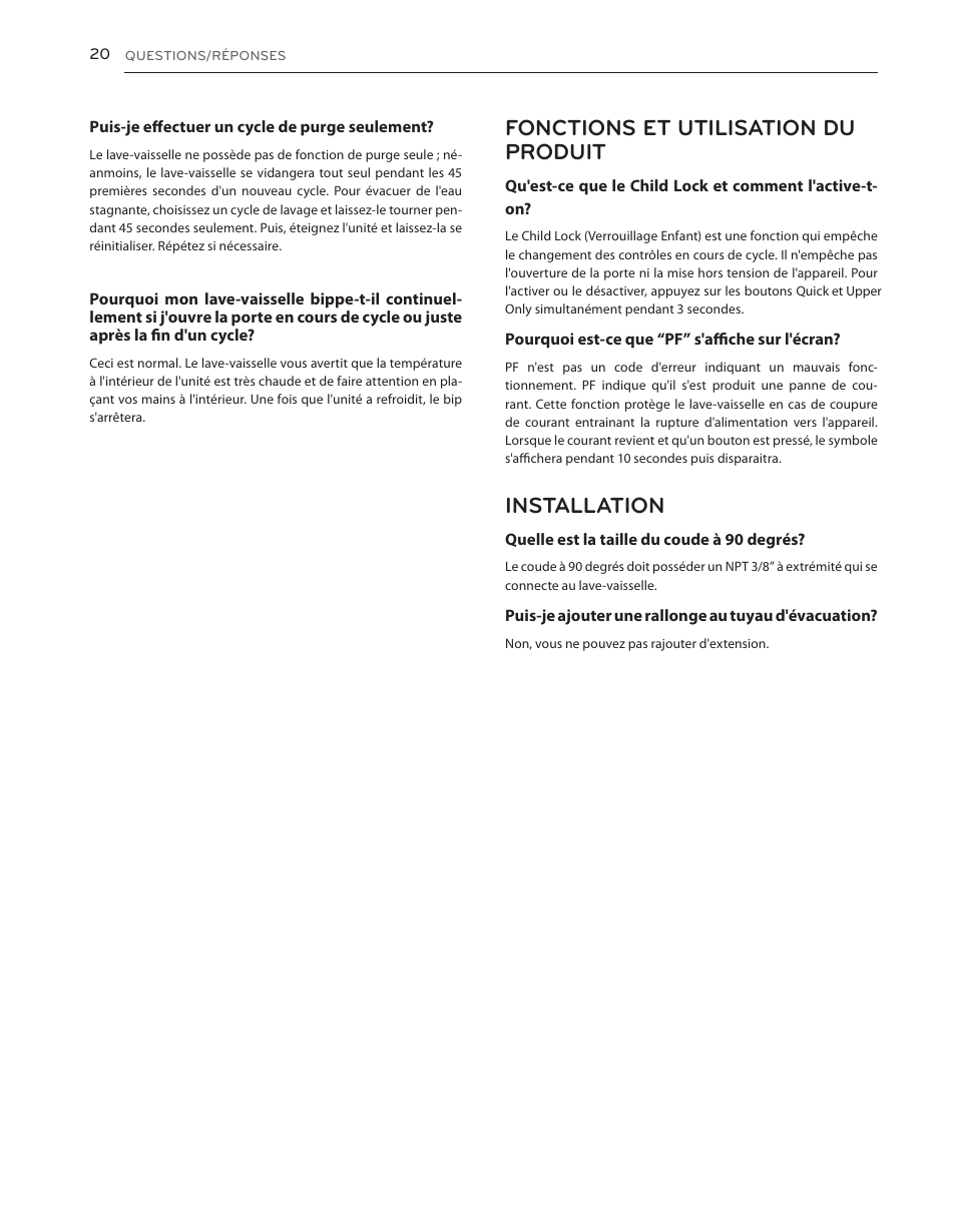 Fonctions et utilisation du produit, Installation | LG LDS5040BB User Manual | Page 72 / 80